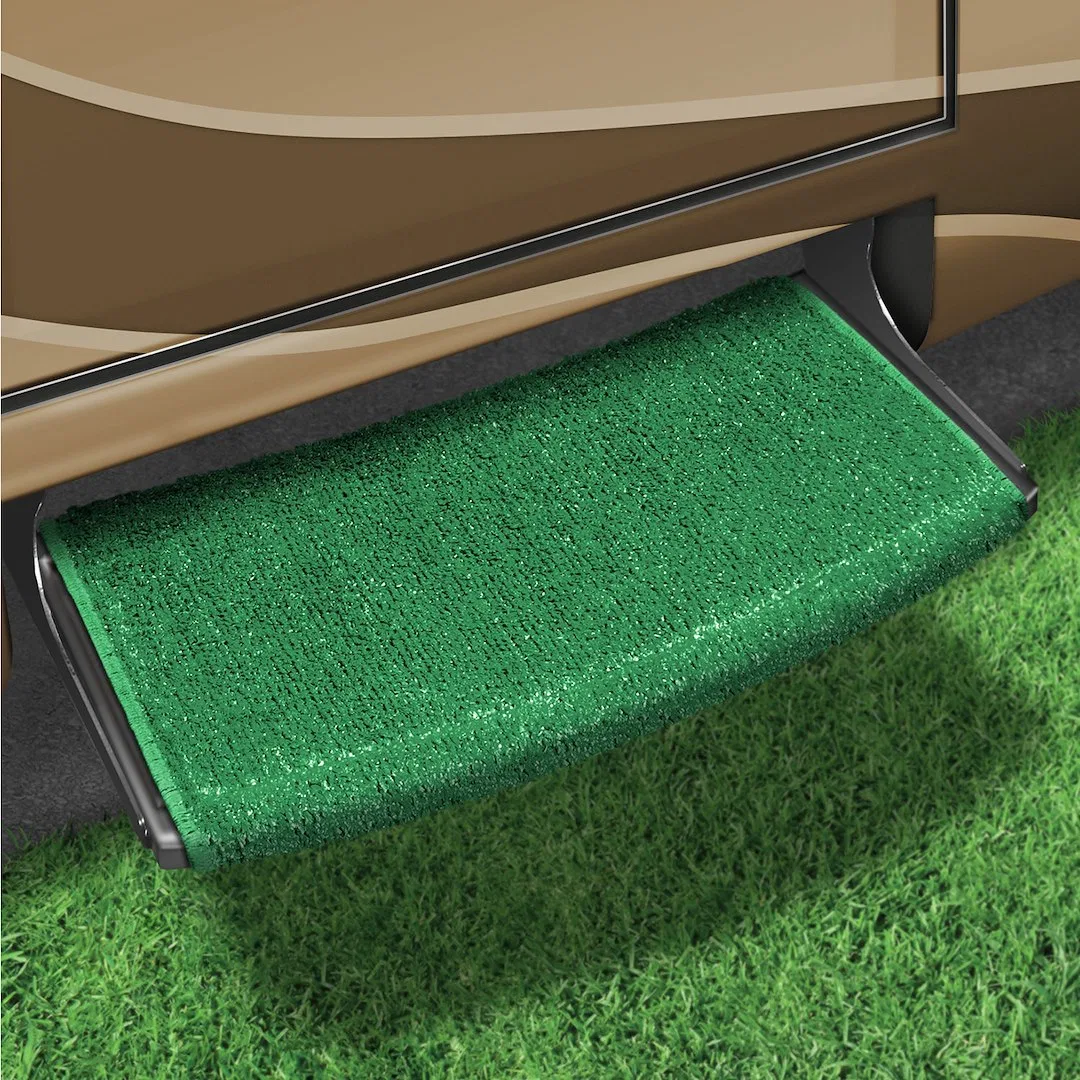 2-0200 – PRESTO FIT Entry Step Rug, Wrap Around Hook And Spring 22 Inch Width Green Outdoor Turf With Marine Backing ...